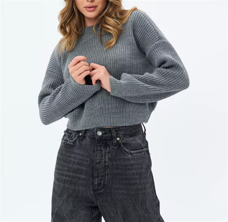 Damen lässiger Strickpullover