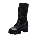 Damen Chunky Schnürstiefel mit modernem Design und robustem Blockabsatz R&B