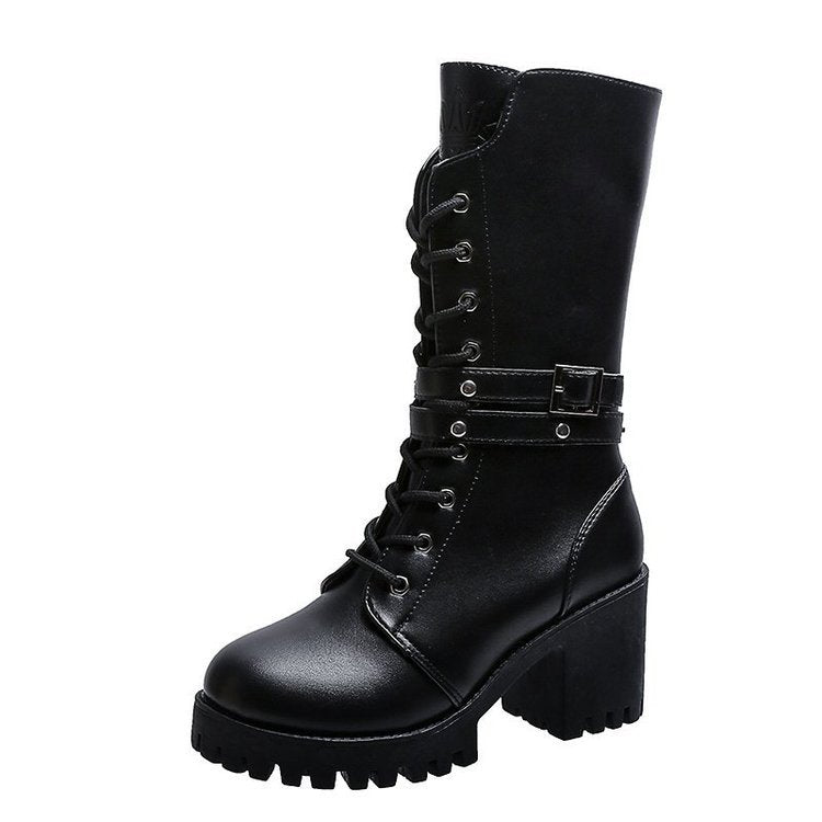 Damen Chunky Schnürstiefel mit modernem Design und robustem Blockabsatz R&B