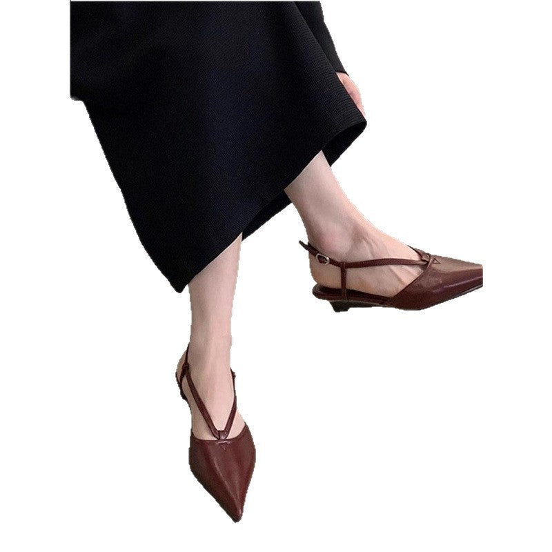 Damen spitze Slingback Pumps aus feinem Leder R&B