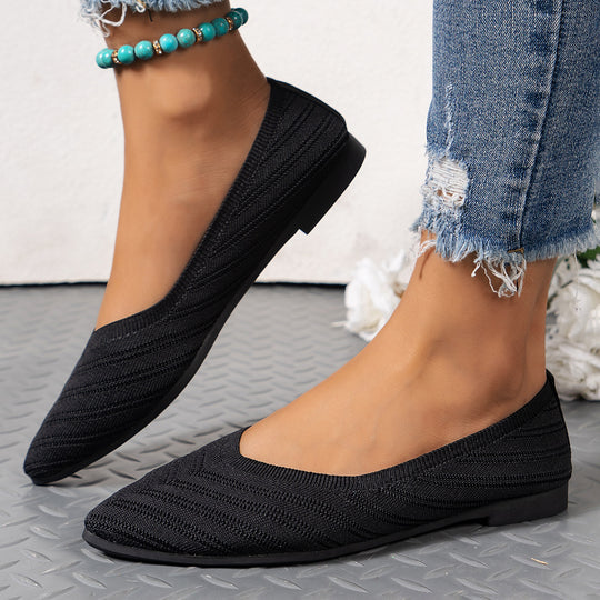 Damen spitze Ballerinas mit strukturiertem Obermaterial R&B