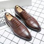 Damen Elegante Schnürschuhe aus hochwertigem Leder mit klassischen Perforationen R&B