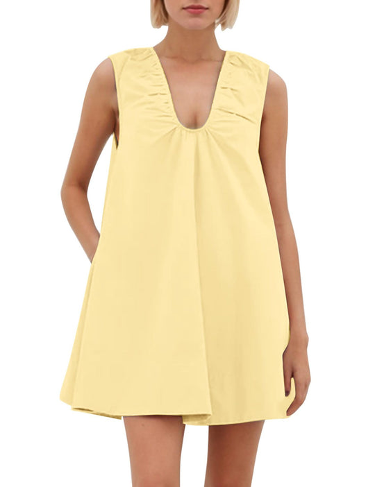 Damen Lässiges Sommerkleid mit Rüschen-Ausschnitt R&B