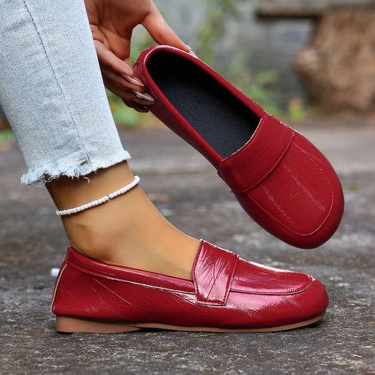 Damen Mokassin-Loafers mit modischer Oberflächenstruktur und weichem Fußbett R&B