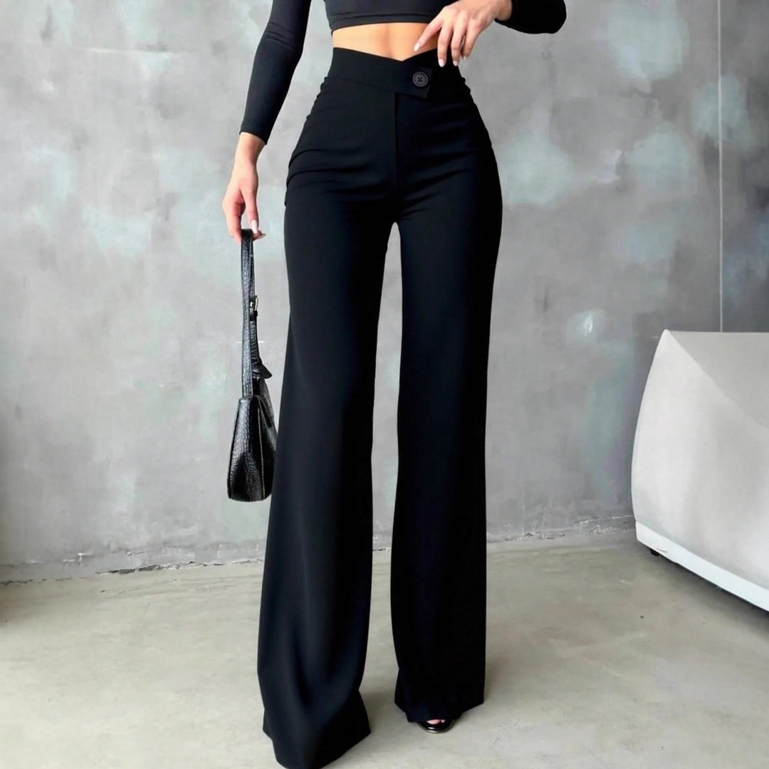 Damen Elegante High-Waist Hose mit weitem Schnitt R&B
