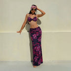 Damen Bikini Set mit elegantem Wickeldesign und floralem Muster R&B