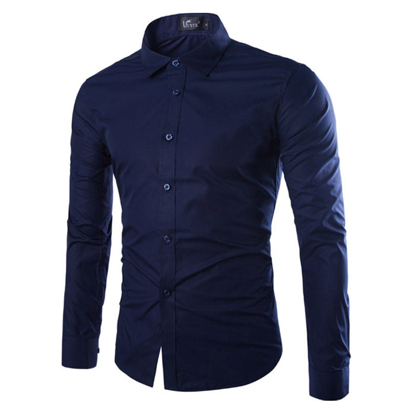 Herren elegante Langarmhemd R&B