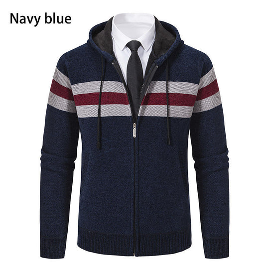 Herren modische Kapuzenjacke mit strukturiertem Design und elegantem Innenkragen R&B