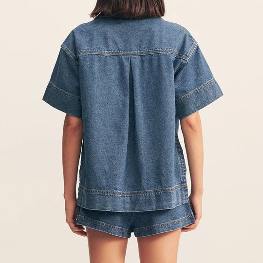 Damen Jeansrock mit asymmetrischem Schnitt und praktischen Taschen R&B