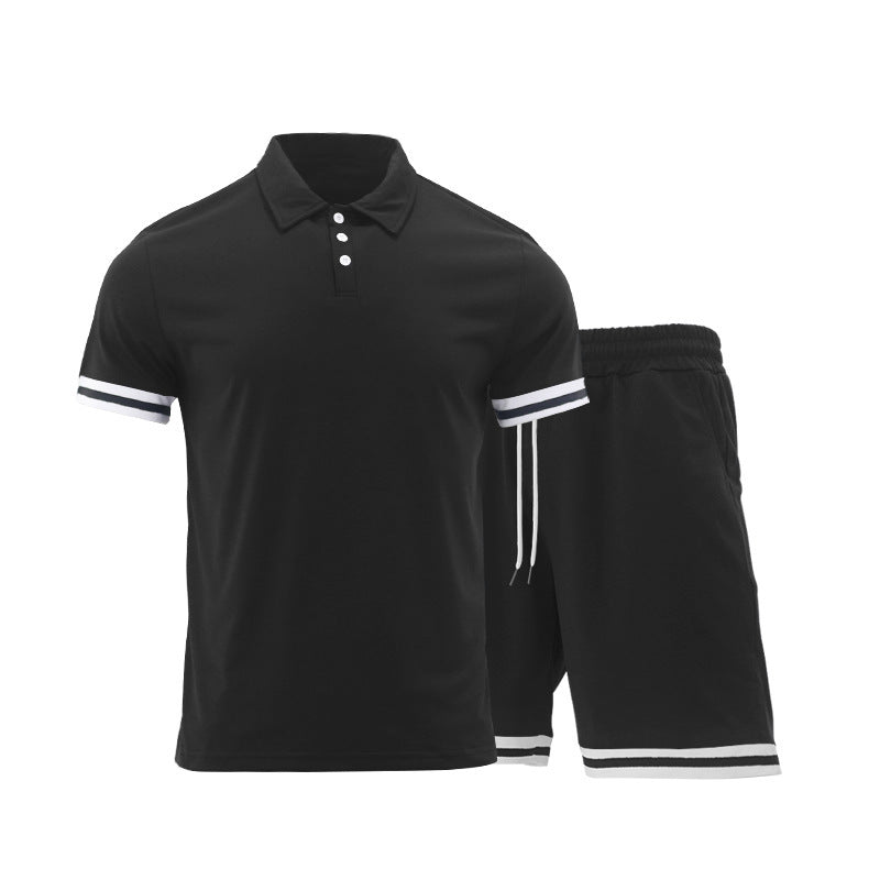 Herren Sportliches Kurzarm-Set mit hochwertigen Kontraststreifen und elastischem Bund R&B