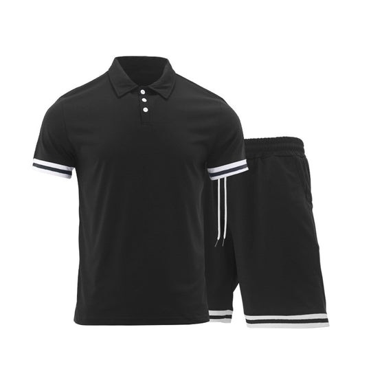 Herren Sportliches Kurzarm-Set mit hochwertigen Kontraststreifen und elastischem Bund R&B