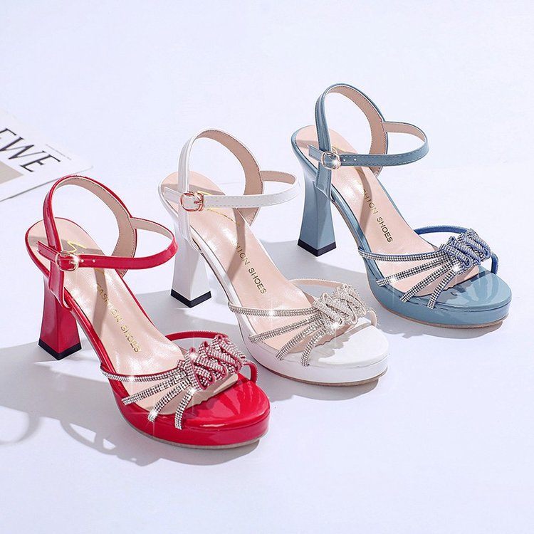 Damen glamouröse High Heels Sandalen mit Strass-Detail R&B