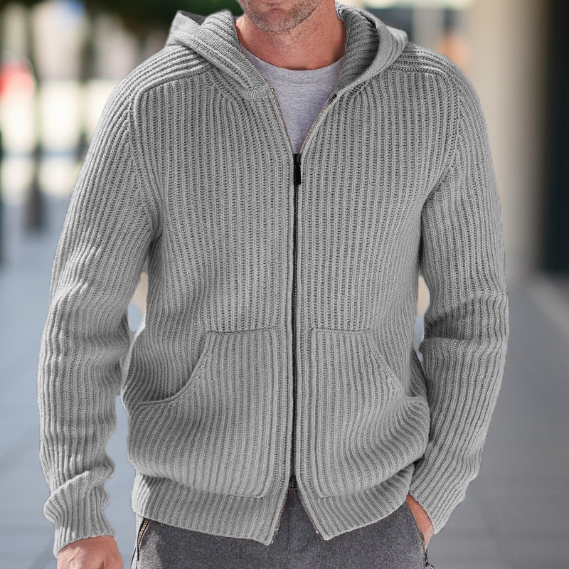 Herren Strickjacke mit strukturierter Oberfläche und praktischen Taschen R&B