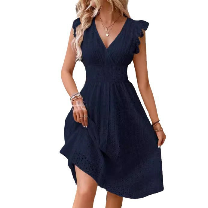 Damen Sommerkleid mit eleganten Spitzenärmeln R&B