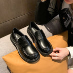 Damen Modische Loafers mit breitem Klettverschluss und robuster Sohle R&B