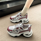 Damen sportive Chunky Sneakers mit atmungsaktivem Mesh-Obermaterial und dämpfender Sohle R&B