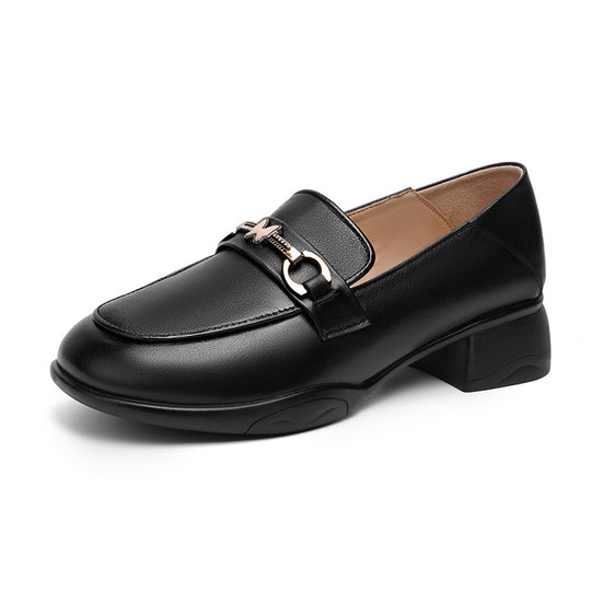 Damen Elegante Mokassins mit modischem Schmuckdetail und bequemem Blockabsatz R&B