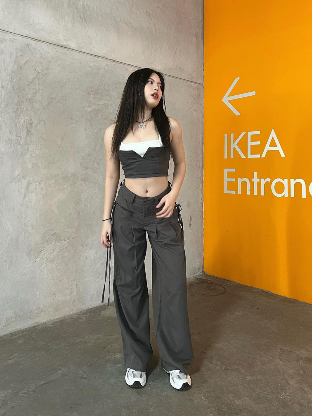 Damen Cargo-Hose mit Stylishen Seitentaschen und Verstellbaren Kordelzügen R&B