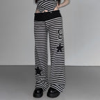 Damen Freizeithose mit gestreiftem Muster und praktischen Seitentaschen R&B
