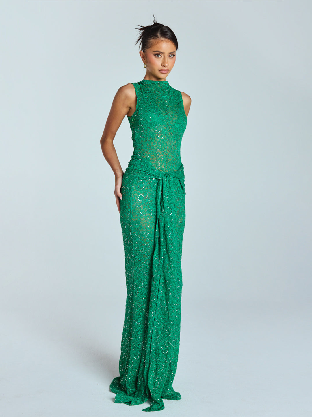 Damen Glamouröses Abendkleid mit aufwendigem Paillettenbesatz und figurbetontem Schnitt R&B