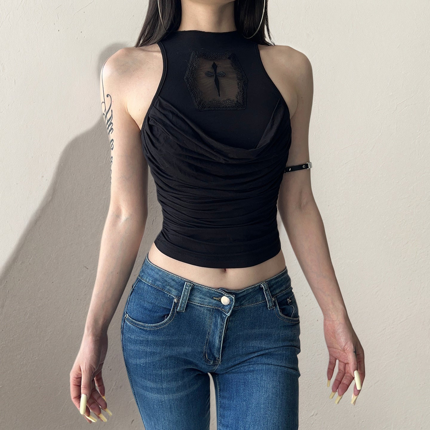 Damen elegantes Tanktop mit verspieltem Rückendetail R&B
