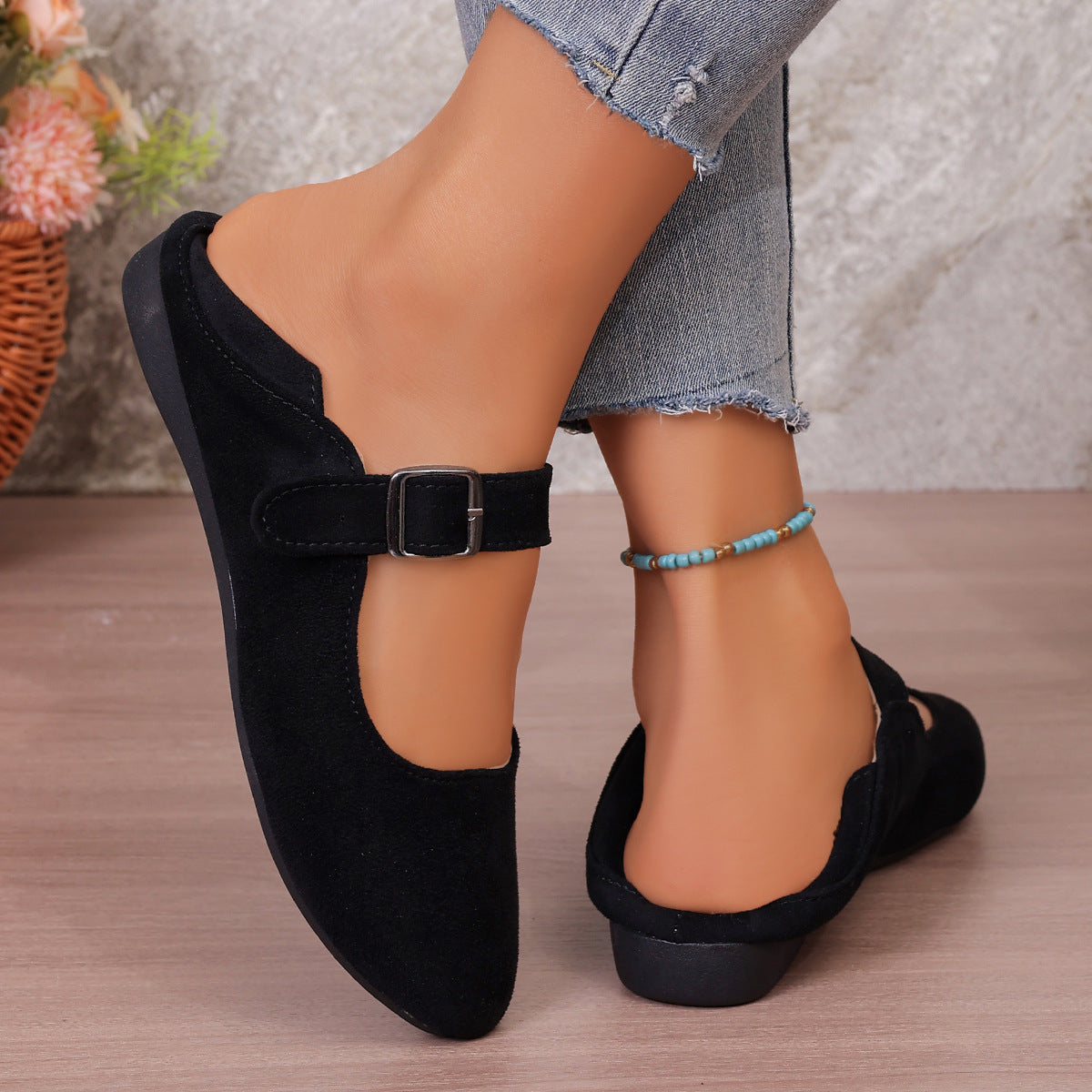 Damen Ballerinas mit verstellbarem Riemen und elegantem Design R&B