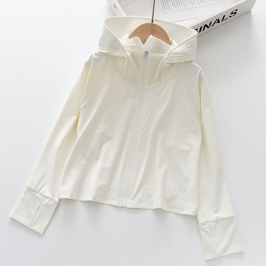Mädchens nan leichte sonnenschutz Zip-Up Hoodie Schwimm Rash Guard mit Daumenlöchern R&B