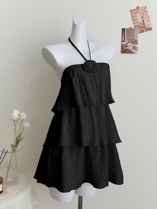 Damen luftiges Strandkleid mit Rüschendetails R&B