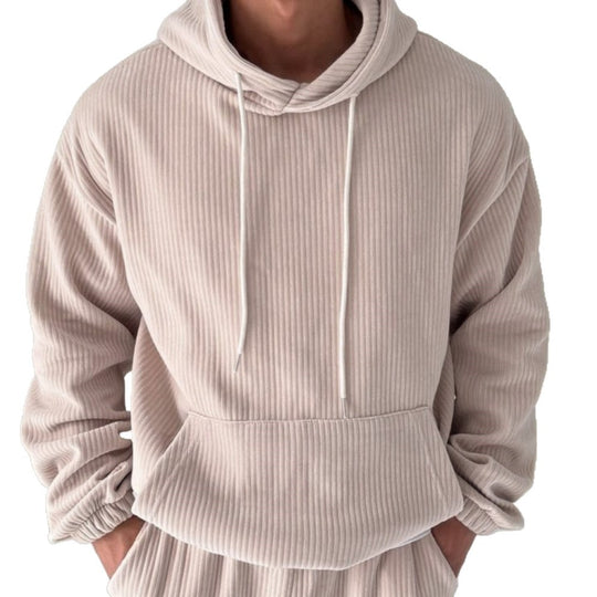 Herren Hoodie mit strukturiertem Rippdesign R&B