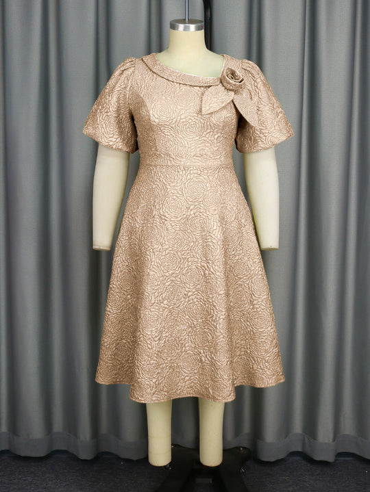 Damen Kleid mit elegantem Blumendruck und dekorativer Schleifenverzierung R&B