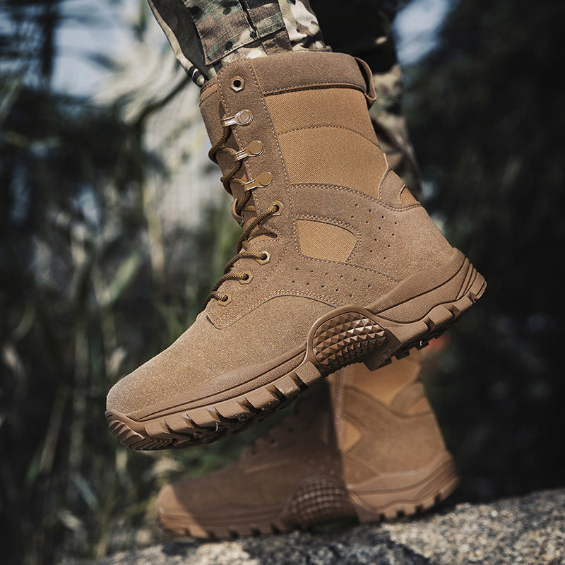 Herren Tactical Stiefel mit hohem Knöchelschutz und rutschfester Sohle R&B