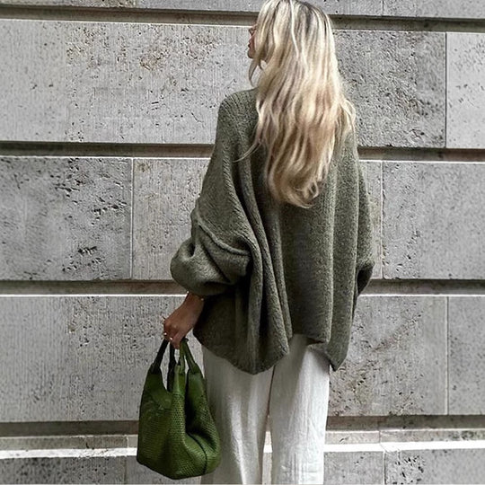 Damen Grobstrickjacke mit eleganten Knopfdetails und lässigem Oversized-Schnitt R&B