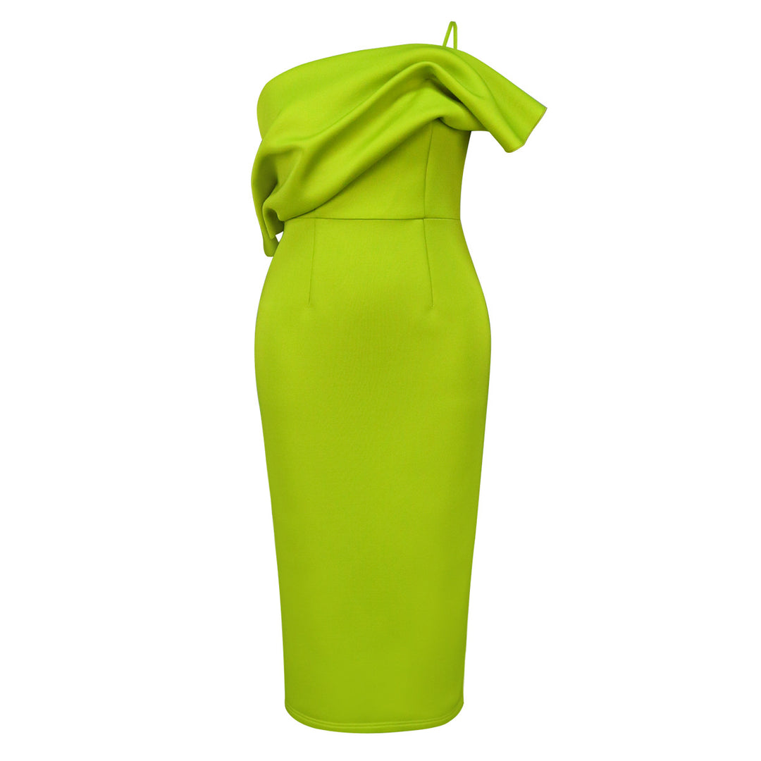 Damen Elegantes Maxikleid mit asymmetrischem Design und Drapierung R&B
