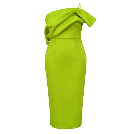 Damen Elegantes Maxikleid mit asymmetrischem Design und Drapierung R&B