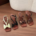 Damen Sling-Sandalen mit dekorativem Knotendesign und elegantem Absatz R&B