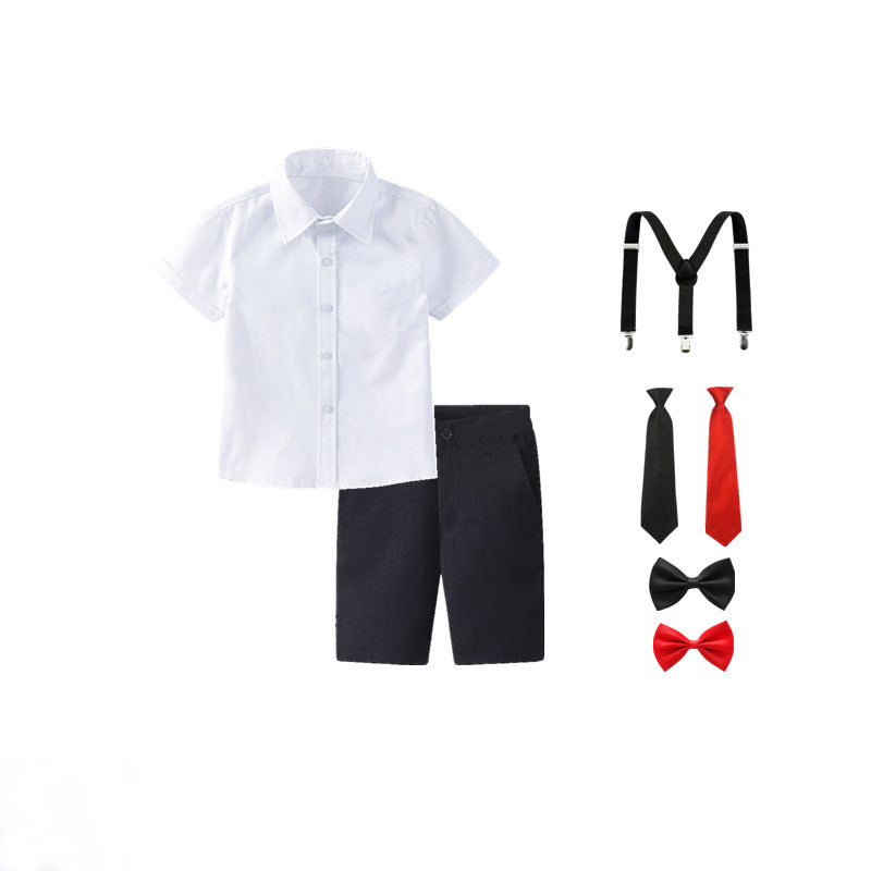 Damen festliches Hemd und Shorts Set mit Hosenträgern R&B