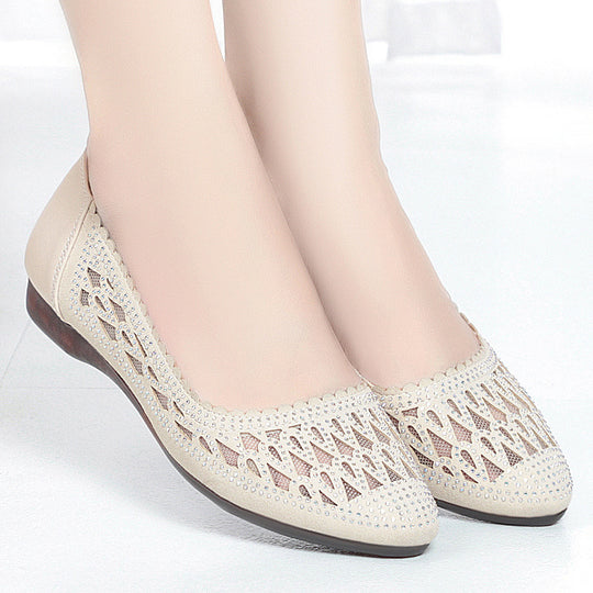 Damen Elegante Ballerinas mit modischem Cut-Out-Design und funkelnden Strassdetails R&B