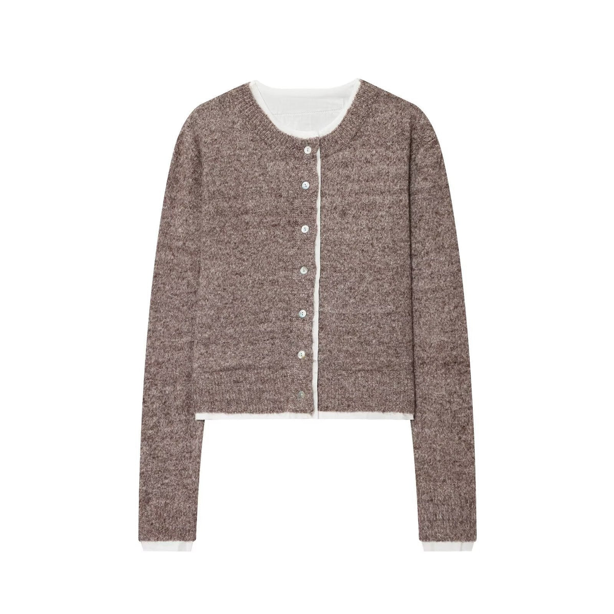 Damen Kurze Strickjacke mit Knopfdetails R&B