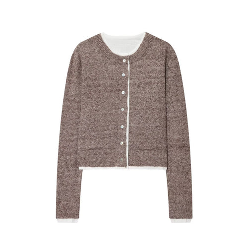 Damen Kurze Strickjacke mit Knopfdetails R&B