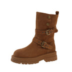 Damen Modische Stiefel mit Riemen-Details und rutschfester Sohle R&B