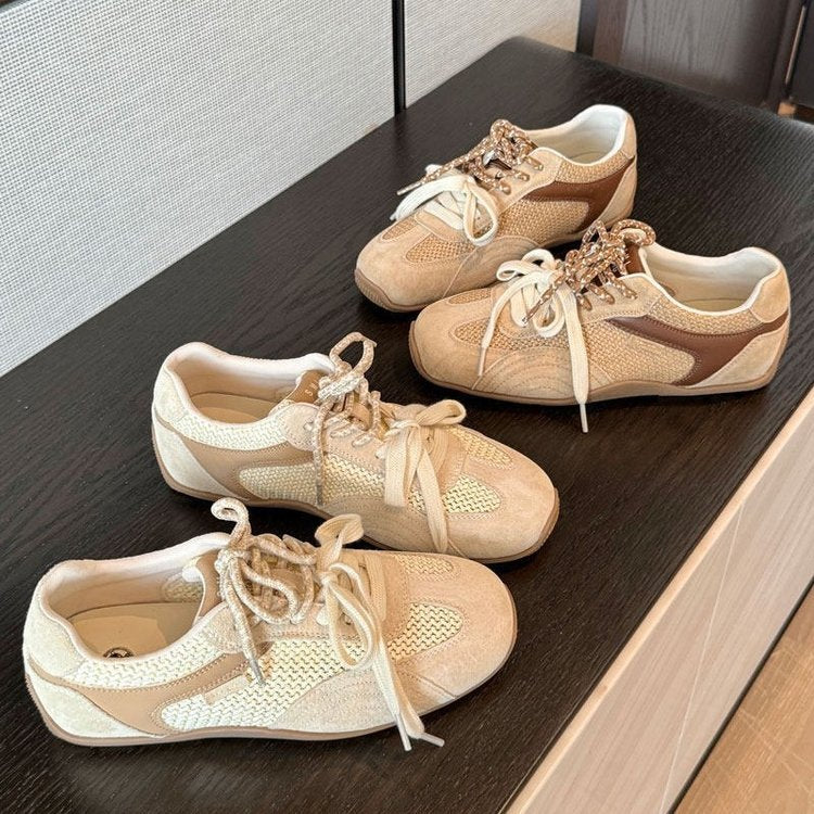 Damen atmungsaktive Lifestyle-Sneaker mit luxuriösem Wildleder-Obermaterial und flexiblem Sohlenprofil R&B