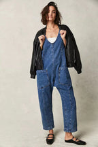 Damen Lässiger Denim-Overall mit großen Taschen R&B