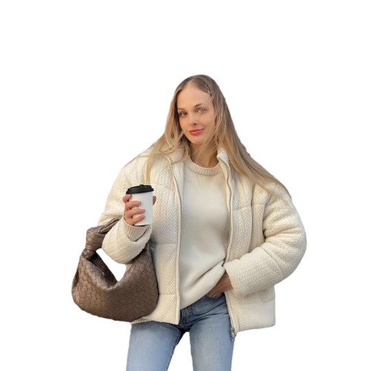 Damen Strick-Steppjacke R&B