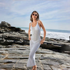 Damen figurbetontes Netzkleid mit raffiniertem Muster R&B