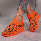 Damen bequeme Sneakers im Leopardenmuster R&B