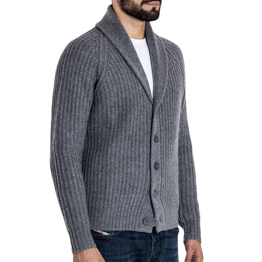 Herren Strickjacke mit modernem Schalkragen R&B