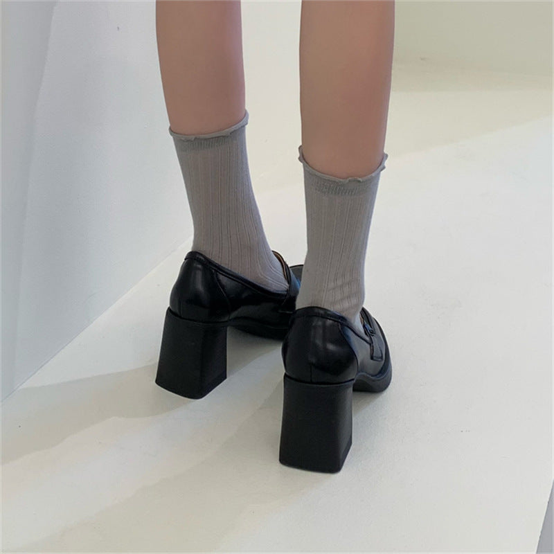 Damen Elegante und komfortable Mokassins mit blockierendem Absatz R&B