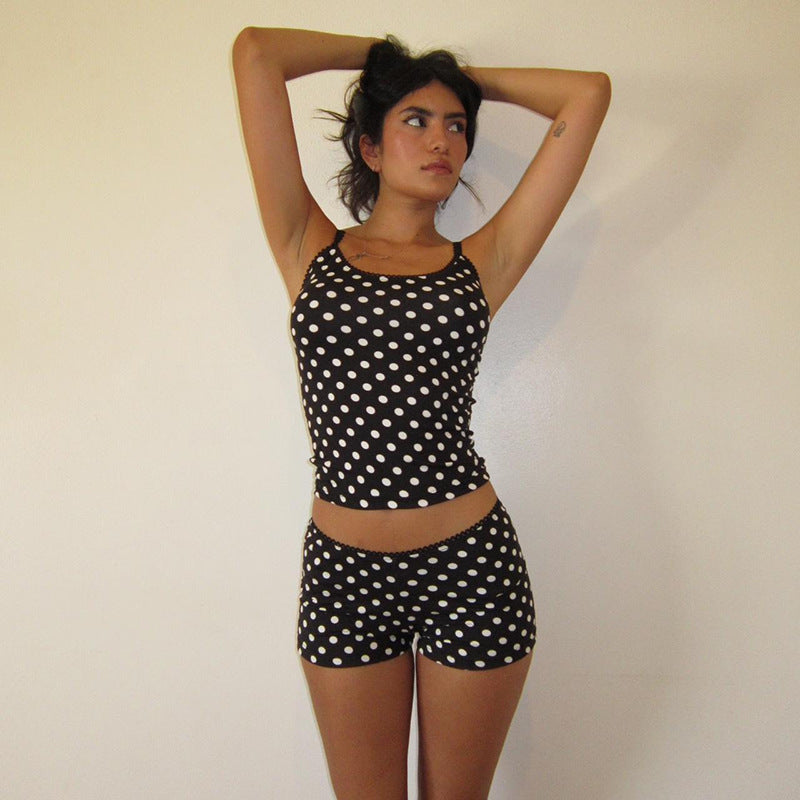 Damen Bikiniset mit punktiertem Design und verstellbaren Trägern R&B