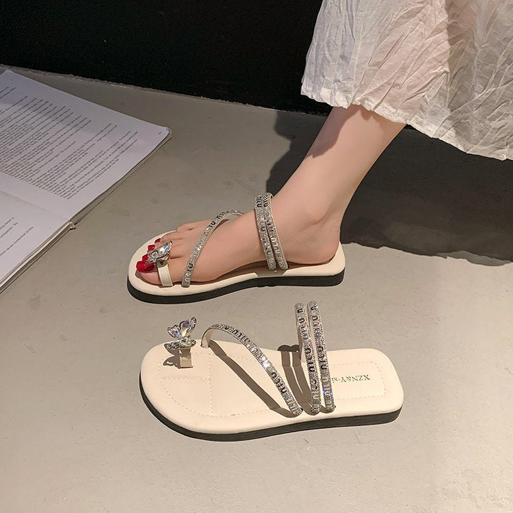 Damen Riemchen-Sandaletten mit funkelndem Schmetterlingsdesign R&B