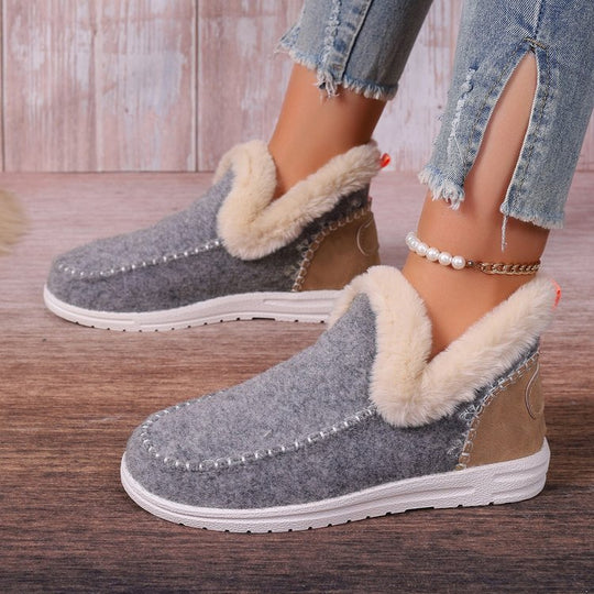 Damen bequeme Fleece-Hausschuhe mit warmem Innenfutter und rutschfester Sohle R&B